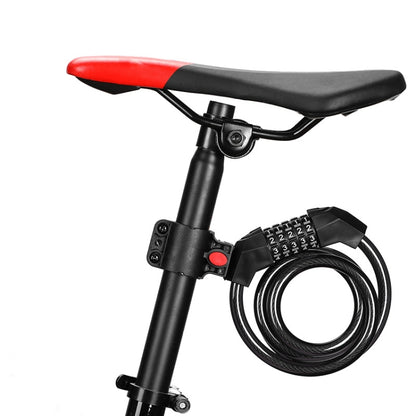 Bicycle Anti-Theft Code Lock Five-Digit Bicycle Lock Portable Bold And Long Steel Cable With Bracket Car Lock, Anti-Theft Code Lock