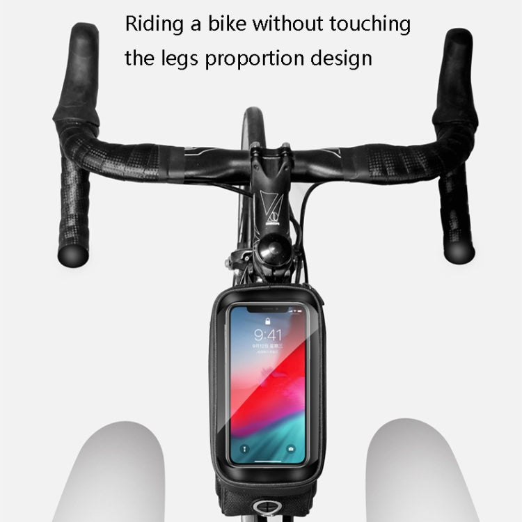 WILD MAN ES3 Hard Shell Bicycle Bag Front Beam Bag Mountain Bike Mobile Phone Touch Screen Upper Tube Bag Riding Equipment, ES3 (Black)