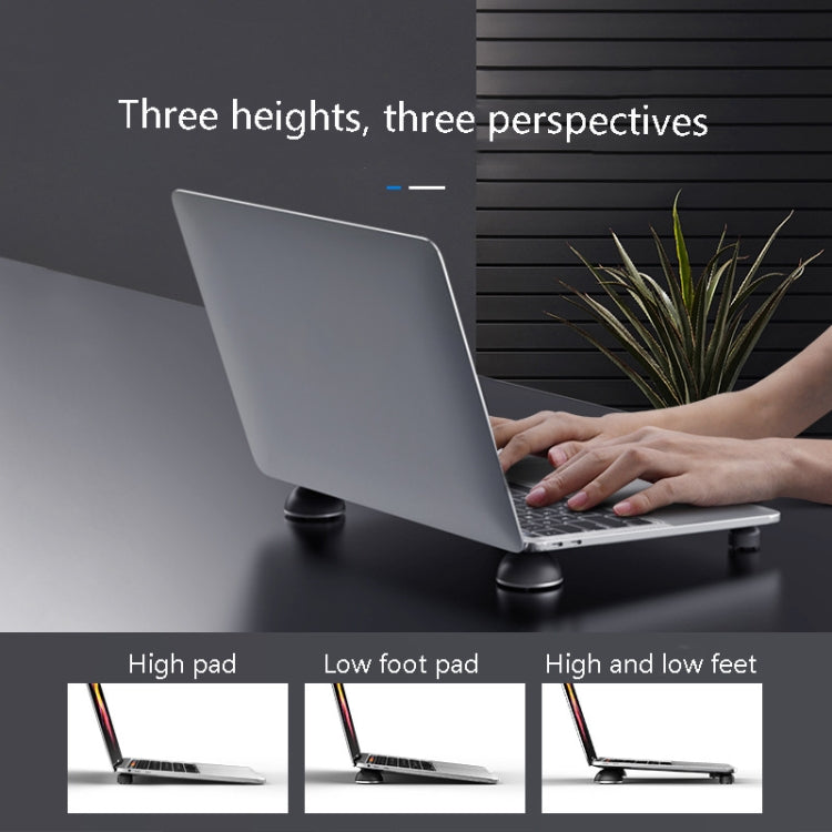 Suohuang SH-1029 Aluminum Portable Bracket Foot Pad for MacBook, Laptop, White, Black