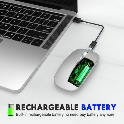Inphic PM1 Office Mute Wireless Laptop Mouse, Battery Display