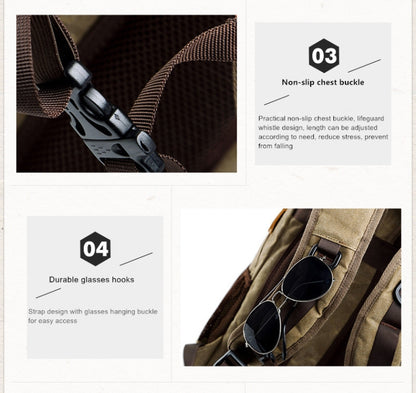 Batik Canvas Waterproof Photography Bag Outdoor Wear-resistant Large Camera Photo Backpack Men for Nikon / Canon / Sony / Fujifilm