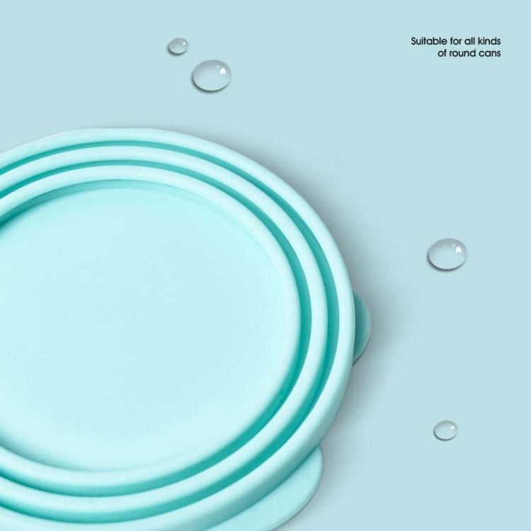 Pet Can Lid Fresh-Keeping Silicone Lid Canned Sealing Cap Universal Sealing Lid, Light  Green 2 + Spoon, Blue 2 + Spoon, Pink 2 + Spoon