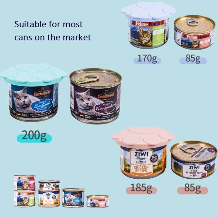 Pet Can Lid Fresh-Keeping Silicone Lid Canned Sealing Cap Universal Sealing Lid, Light  Green 2 + Spoon, Blue 2 + Spoon, Pink 2 + Spoon