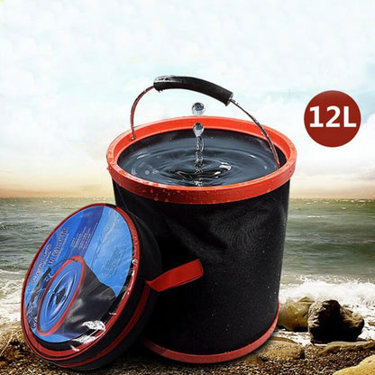 Car Washing Folding Telescopic Bucket Car Household Multifunctional Outdoor Portable Bucket, 12L Folding Telescopic Bucket