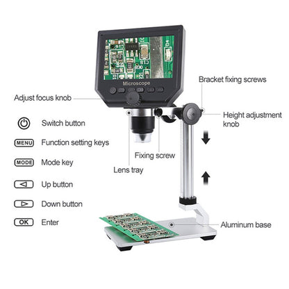 G600A HD Mobile Phone Repair Microscope 4.3 Inch Screen Digital Microscope Electron Microscope, EU Plug, US Plug