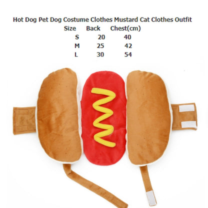 Funny Burger Pet Clothes Dogs Cat Fall Winter Hot Dog Pet Clothes, S, M