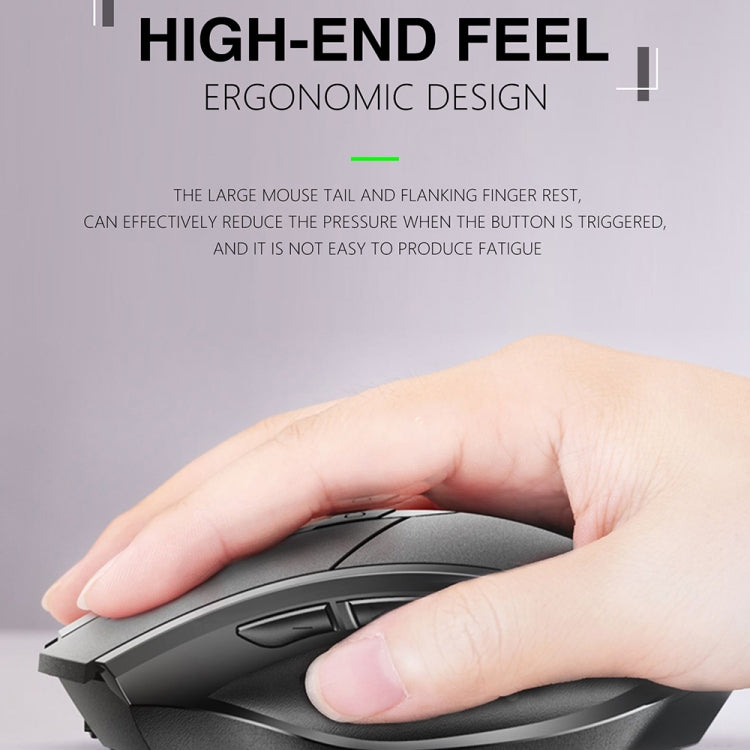 Inphic A1 6 Keys 1000/1200/1600 DPI Home Gaming Wireless Mechanical Mouse, Colour: Gray Wireless+Bluetooth 4.0+Bluetooth 5.0, Black Wireless Charging Silent Version, Gray Wireless Charging Silent Version, Gray Wireless+Bluetooth 4.0+Bluetooth 5.0...