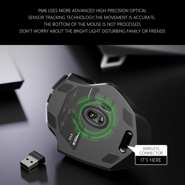 Inphic A1 6 Keys 1000/1200/1600 DPI Home Gaming Wireless Mechanical Mouse, Colour: Gray Wireless+Bluetooth 4.0+Bluetooth 5.0, Black Wireless+Bluetooth 4.0+Bluetooth 5.0, Black Wireless Charging Silent Version, Gray Wireless Charging Silent Version     ...