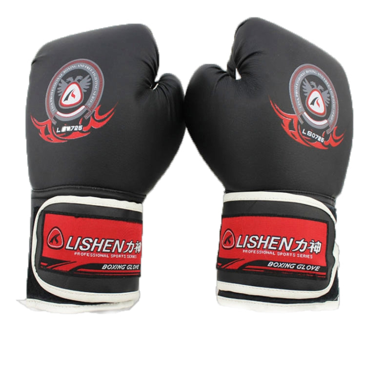 LISHEN Thickened Boxing Gloves Muay Thai Fighting Training Fitness Gloves, LISHEN Black, LISHEN Red
