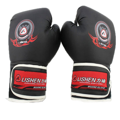 LISHEN Thickened Boxing Gloves Muay Thai Fighting Training Fitness Gloves, LISHEN Black, LISHEN Red