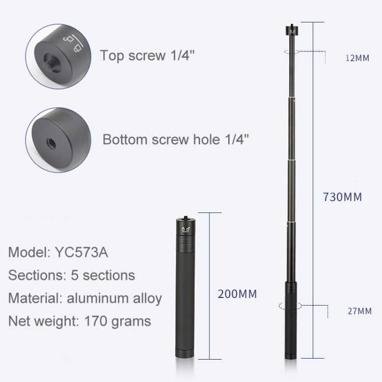 Extension Rod Stabilizer Dedicated Selfie Extension Rod for G5 / SPG / WG2 Gimbal, YC573A
