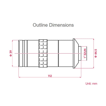Waveshare 100X Industrial Microscope Lens, C/CS-Mount, for Raspberry Pi HQ Camera, Microscope Lens