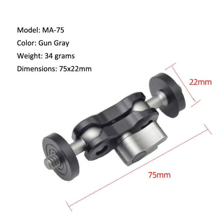 YJ Magic Arm Bracket Mount 1/4 inch Ball Head Magic Arm, MA-75 Gun Gray, MA-100B Blue, MA-100R Red, MA-113 Black