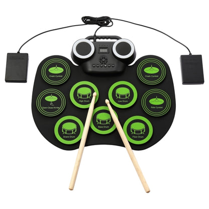 Portable Hand Roll Electronic Drum Flashing Light Bluetooth Drum, Black White, Icon Version + Black Green, Icon Version + Black White