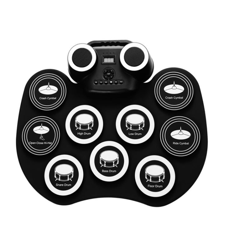 Portable Hand Roll Electronic Drum Flashing Light Bluetooth Drum, Black White, Icon Version + Black Green, Icon Version + Black White