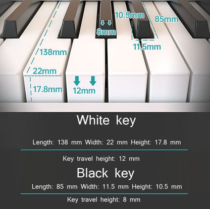 Wersi 88-Key Foldable Portable Electronic Piano Keyboard For Beginners Practice Piano, CN Plug, USB White, USB Black