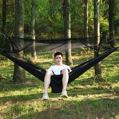 1-2 Person Outdoor Mosquito Net Parachute Hammock Camping Hanging Sleeping Bed Swing Portable  Double  Chair, 260 x 140cm, 260x140cm Blue Grey, 260x140cm Pink, 260x140cm Pink Blue, 260x140cm Green, 260x140cm Yelliw Green, 260x140cm Dark Blue