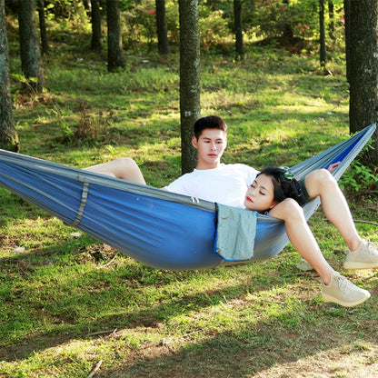 1-2 Person Outdoor Mosquito Net Parachute Hammock Camping Hanging Sleeping Bed Swing Portable  Double  Chair, 260 x 140cm, 260x140cm Blue Grey, 260x140cm Pink, 260x140cm Pink Blue, 260x140cm Green, 260x140cm Yelliw Green, 260x140cm Dark Blue