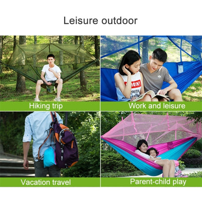 1-2 Person Outdoor Mosquito Net Parachute Hammock Camping Hanging Sleeping Bed Swing Portable  Double  Chair, 260 x 140cm, 260x140cm Blue Grey, 260x140cm Pink, 260x140cm Pink Blue, 260x140cm Green, 260x140cm Yelliw Green, 260x140cm Dark Blue