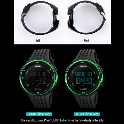 SKMEI 1219 Men Multi-Function Electronic Watch Outdoor Sports Watch, Green, Blue, Black, Rose Gold, Silver