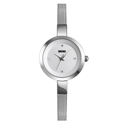 SKMEI 1390 Ladies Business Casual Watch Steel Band Lightweight Quartz Watch, Rose Gold, Golden, Silver