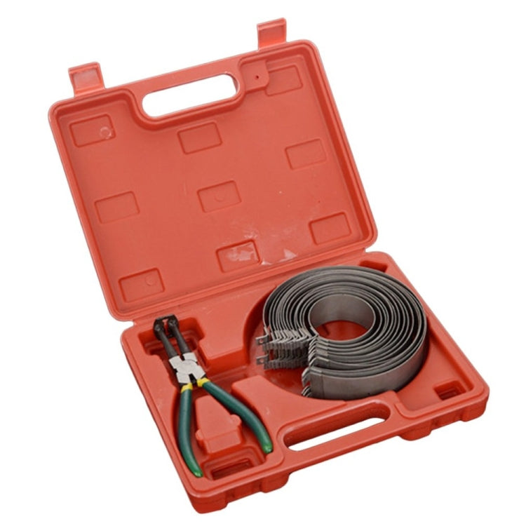14 Rings Piston Ring Compressor Plier Clamp Remover Assembly Engine Tool Cylinder Installer Ratchet Pliers, 14 In 1 Red