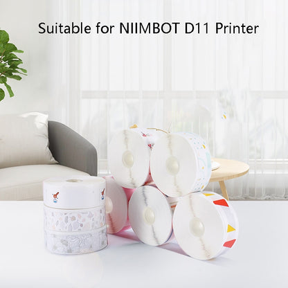Thermal Label Paper Commodity Price Label Household Label Sticker for NIIMBOT D11, Pop Pattern, Bright Yellow Lingge, Spring Breeze, Color Square, Interest Geometry, Cute Rabbit, Maple Leaf, Baby Bear, Alien Spaceship, Rush Sky, Underwater World
