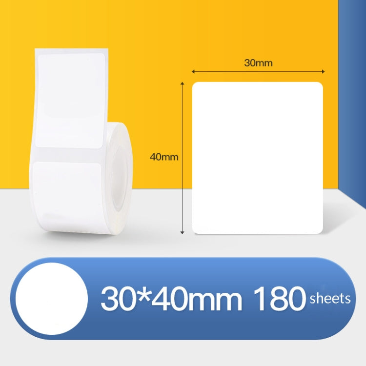 Thermal Label Paper Self-Adhesive Paper Fixed Asset Food Clothing Tag Price Tag for NIIMBOT B11 / B3S, Size: 45x15mm 400 Sheets, 30x20mm 320 Sheets, 30x30mm 230 Sheets, 30x40mm 180 Sheets, 40x20mm 320 Sheets, 40x30mm 230 Sheets, 40x80mm 95 Sheets