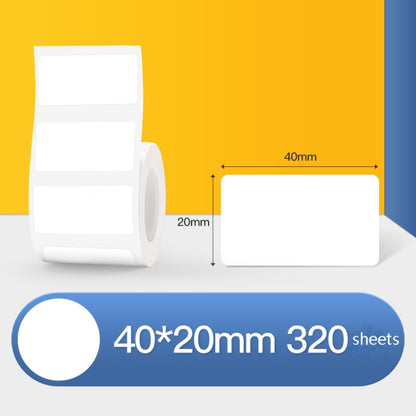 Thermal Label Paper Self-Adhesive Paper Fixed Asset Food Clothing Tag Price Tag for NIIMBOT B11 / B3S, Size: 45x15mm 400 Sheets, 30x20mm 320 Sheets, 30x30mm 230 Sheets, 30x40mm 180 Sheets, 40x20mm 320 Sheets, 40x30mm 230 Sheets, 40x80mm 95 Sheets