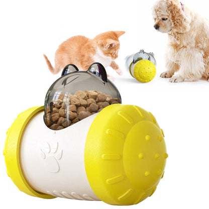 Pet Swing Bear Food Leakage Balance Car Toy Pet Supplies, Yellow White, Green White, Blue White, Black White, Pink  White