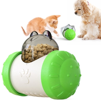 Pet Swing Bear Food Leakage Balance Car Toy Pet Supplies, Yellow White, Green White, Blue White, Black White, Pink  White