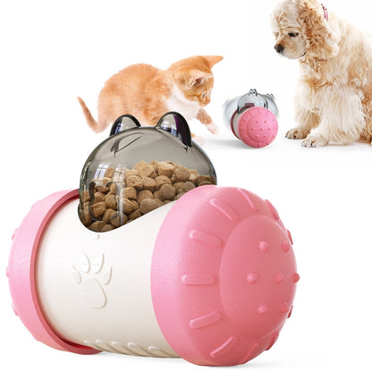 Pet Swing Bear Food Leakage Balance Car Toy Pet Supplies, Yellow White, Green White, Blue White, Black White, Pink  White