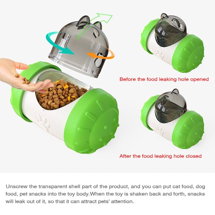 Pet Swing Bear Food Leakage Balance Car Toy Pet Supplies, Yellow White, Green White, Blue White, Black White, Pink  White