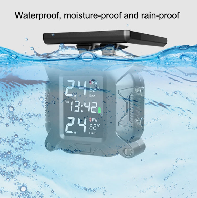 M9 Motorcycle Tire Pressure Monitor Solar Wireless External High-Precision Monitoring Waterproof Detector，Random Style Delivery, M9