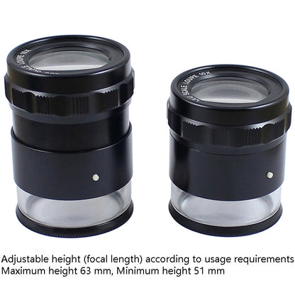 8 LED Lights 3 Groups Of Optical Glass HD With Scale 10 Times Magnifying Glass, Complex Scale Board, Cross Scale Board