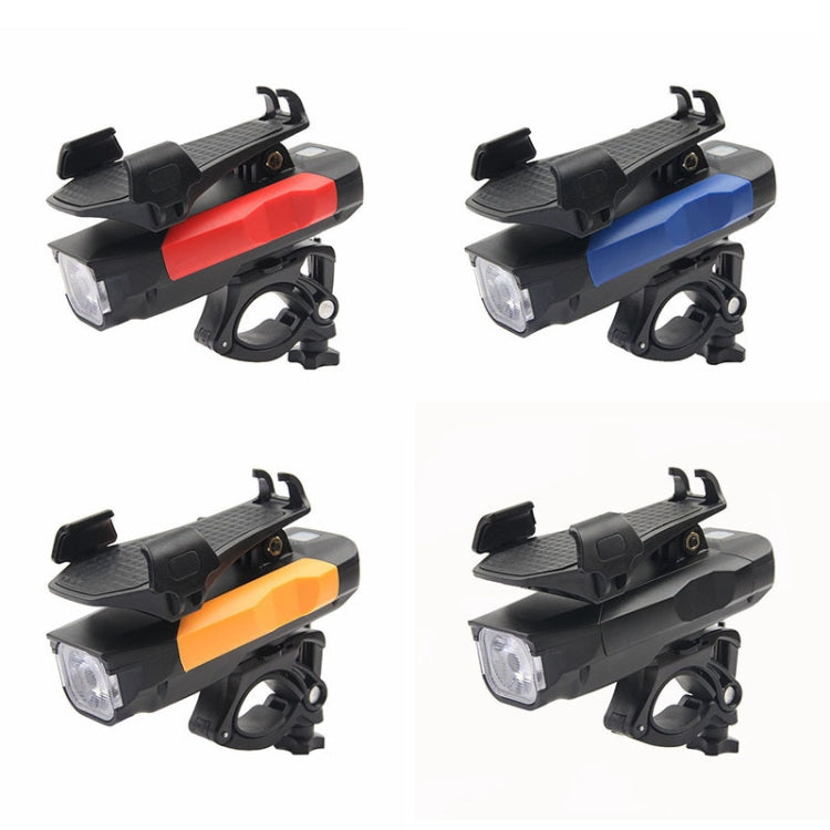 500LM Bicycle Light Mobile Phone Holder Multi-Function Riding Front Light With Horn, 4000 mAh (Black), 4000 mAh (Black Red), 4000 mAh (Black Blue), 4000 mAh (Black Orange), 2400 mAh (Black Red), 2400 mAh (Black Blue), 2400 mAh (Black Orange)