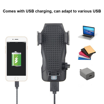 500LM Bicycle Light Mobile Phone Holder Multi-Function Riding Front Light With Horn, 4000 mAh (Black), 4000 mAh (Black Red), 4000 mAh (Black Blue), 4000 mAh (Black Orange), 2400 mAh (Black Red), 2400 mAh (Black Blue), 2400 mAh (Black Orange)