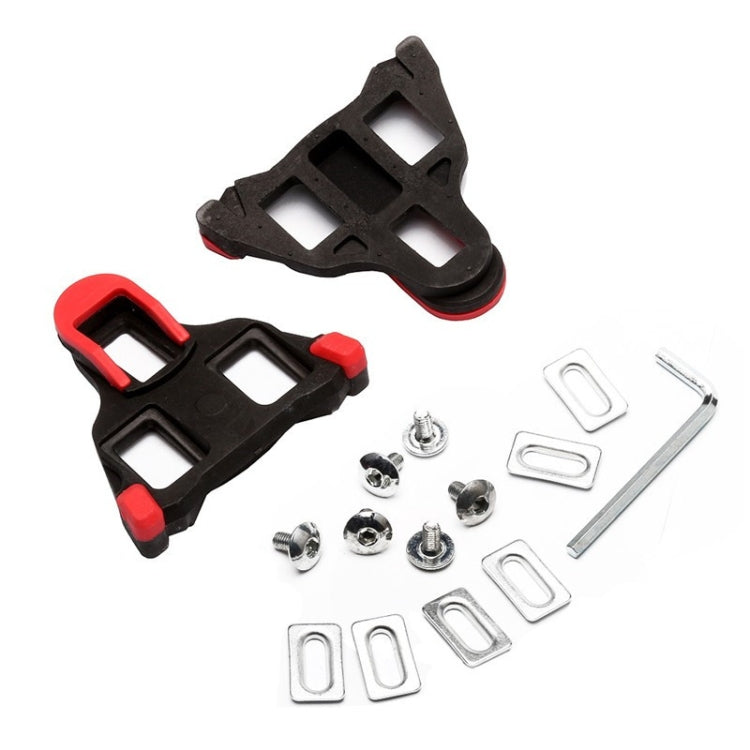1 Pair Bicycle Splint Set 6 Degrees Road Lock Plate Special For Road Bike Shoes, DH0501 Red, DH0501 Pad