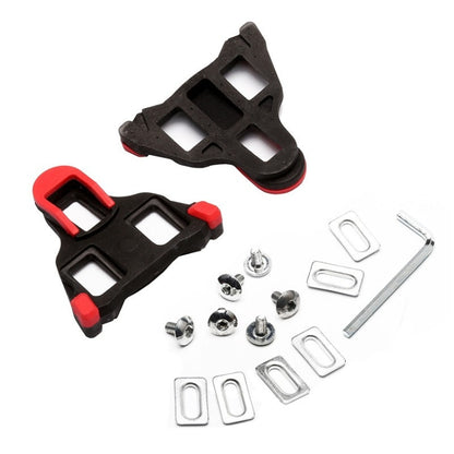 1 Pair Bicycle Splint Set 6 Degrees Road Lock Plate Special For Road Bike Shoes, DH0501 Red, DH0501 Pad