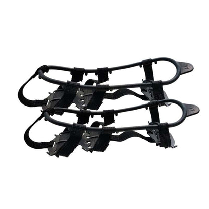 Outdoor 24-Tooth Reinforced Crampons Non-Slip Shoe Covers Snow Claws Winter Hiking Shoes Spikes Chain, Size:  L  (40-45), M (32-39), L  (40-45)