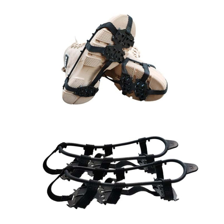Outdoor 24-Tooth Reinforced Crampons Non-Slip Shoe Covers Snow Claws Winter Hiking Shoes Spikes Chain, Size:  L  (40-45), M (32-39), L  (40-45)