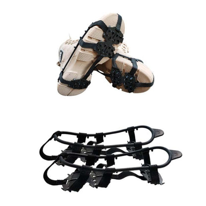 Outdoor 24-Tooth Reinforced Crampons Non-Slip Shoe Covers Snow Claws Winter Hiking Shoes Spikes Chain, Size:  L  (40-45), M (32-39), L  (40-45)