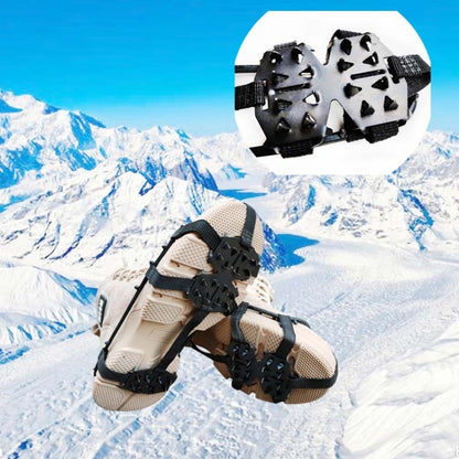 Outdoor 24-Tooth Reinforced Crampons Non-Slip Shoe Covers Snow Claws Winter Hiking Shoes Spikes Chain, Size:  L  (40-45), M (32-39), L  (40-45)