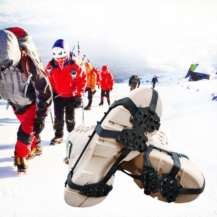 Outdoor 24-Tooth Reinforced Crampons Non-Slip Shoe Covers Snow Claws Winter Hiking Shoes Spikes Chain, Size:  L  (40-45), M (32-39), L  (40-45)