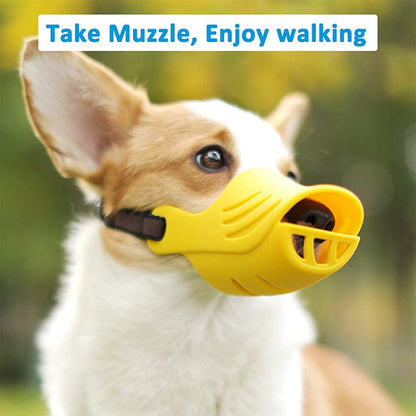 Dog Muzzle Cover Tedike Fund Fur Dog Muzzle Cover Anti-Bite Mouth Cover Silicone Supplies, S, L, XL, M