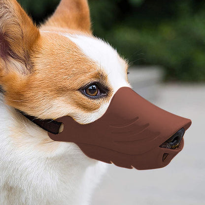 Dog Muzzle Cover Tedike Fund Fur Dog Muzzle Cover Anti-Bite Mouth Cover Silicone Supplies, S, L, XL, M