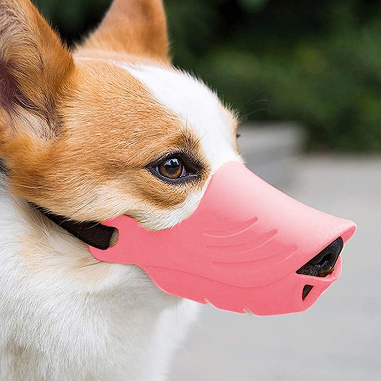 Dog Muzzle Cover Tedike Fund Fur Dog Muzzle Cover Anti-Bite Mouth Cover Silicone Supplies, S, L, XL, M