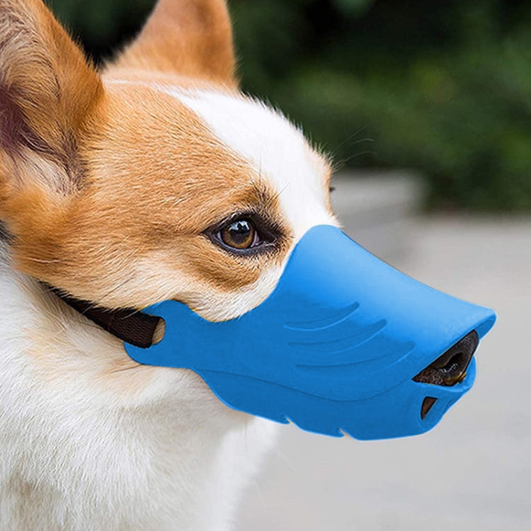 Dog Muzzle Cover Tedike Fund Fur Dog Muzzle Cover Anti-Bite Mouth Cover Silicone Supplies, S, L, XL, M