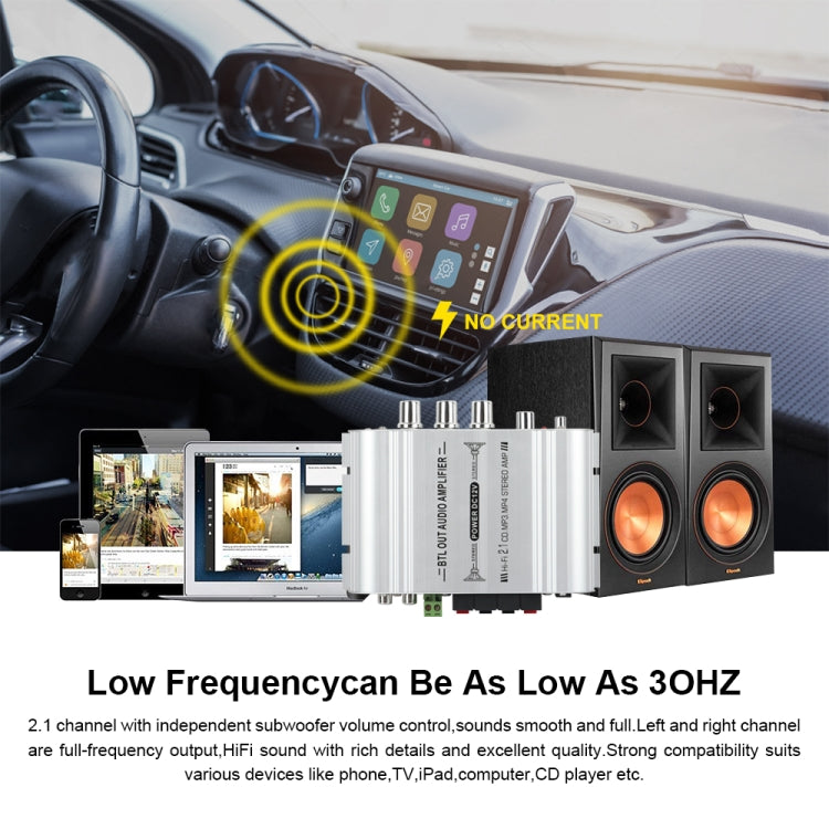 ST-838 Mini Digital Hi-Fi 2.1 Channel Power Amplifier Stereo Bass Audio Player CD MP3 MP4 PC Speaker, US Plug, EU Plug