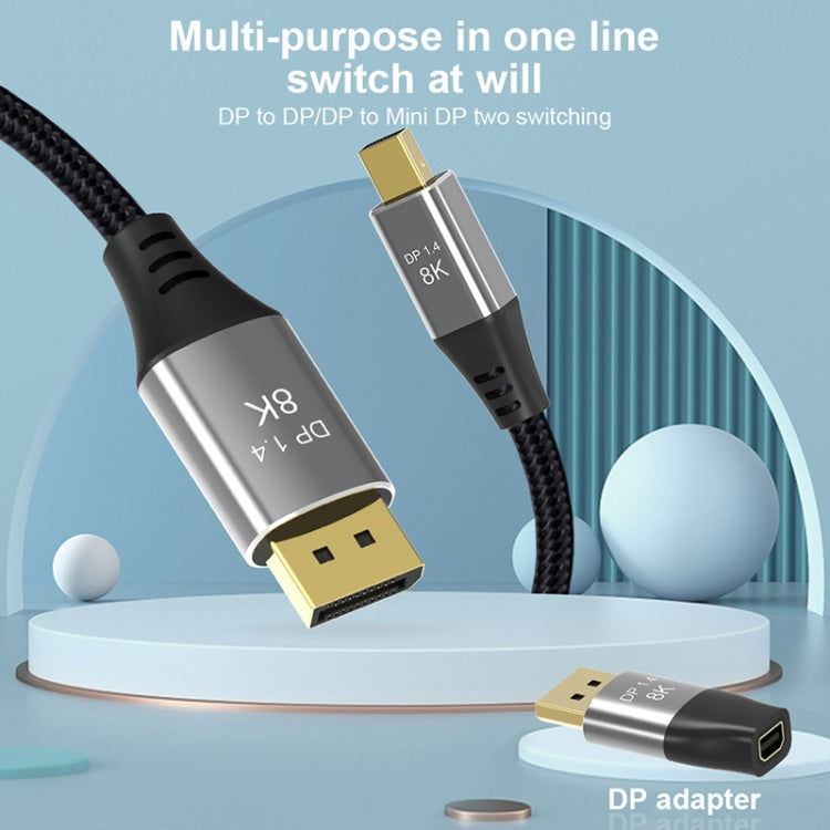 DP1.4 8K DP Male to Mini DP Female Two-Way Mutual Conversion HD Conversion Adapter